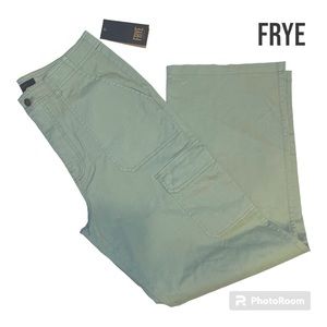 FRYE Women’s High Rise Relaxed Cargo Pants Green Tea NEW $129